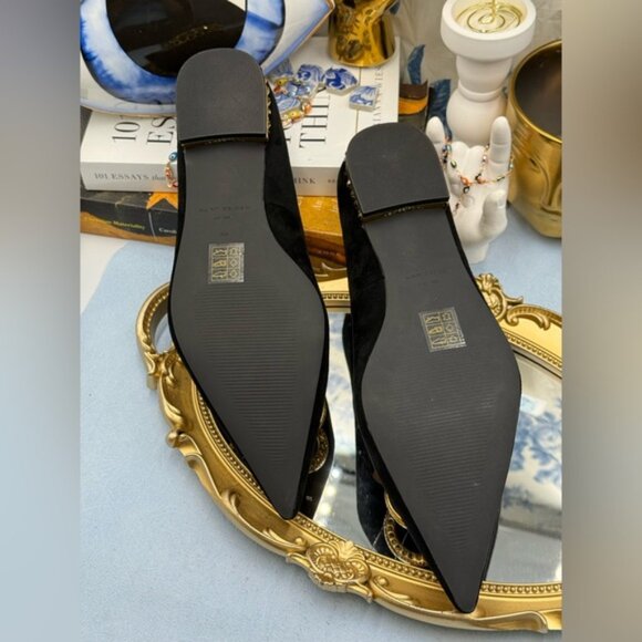 🆕 KURT GEIGER LONDON 🧿 NWOB Chelsea Point Black Suede Ballet Flat, Sz 39 US8.5 - Picture 13 of 14
